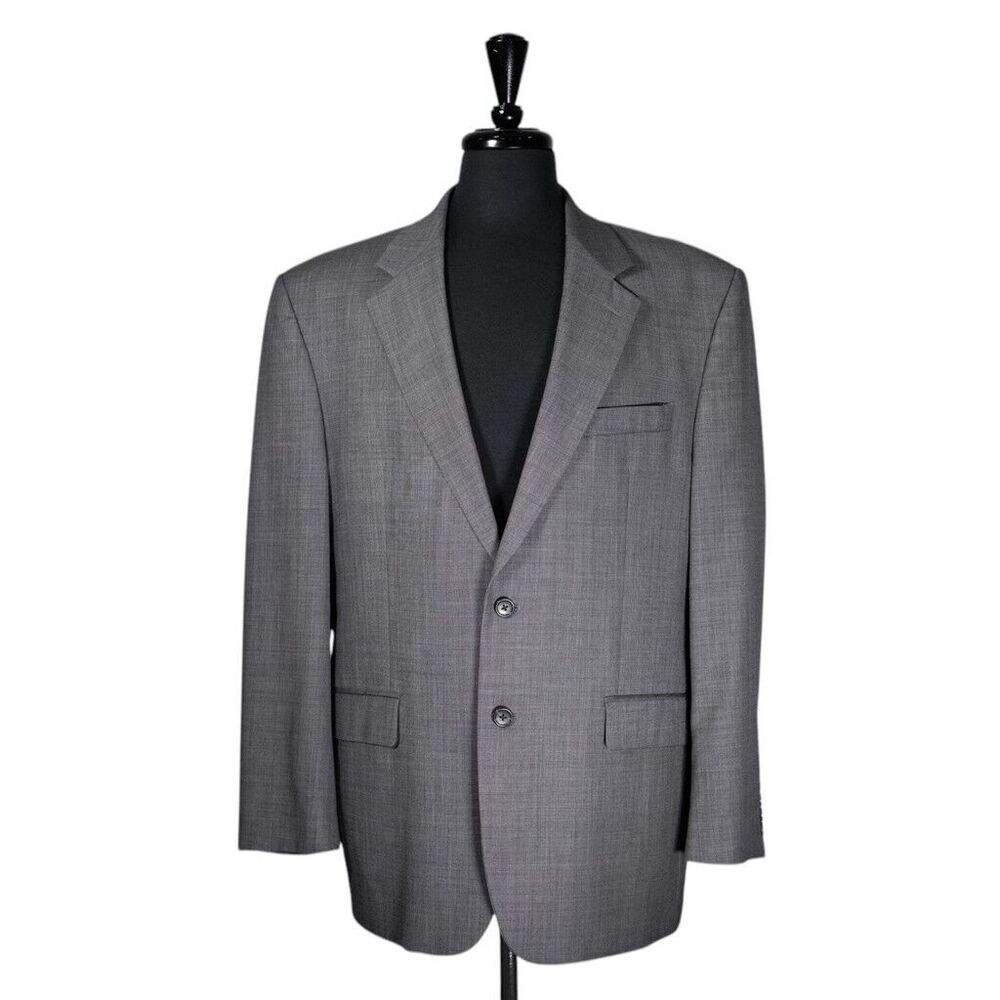 Chaps Ralph Lauren Mens Blazer Gray Wool 2 Button Lined Jacket Sport Coat 42R